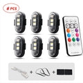 RGB Led Aircraft Strobe Light Remote Wireless Motorcycle Flash Light Warning Lights for Bike Car Multifunctional