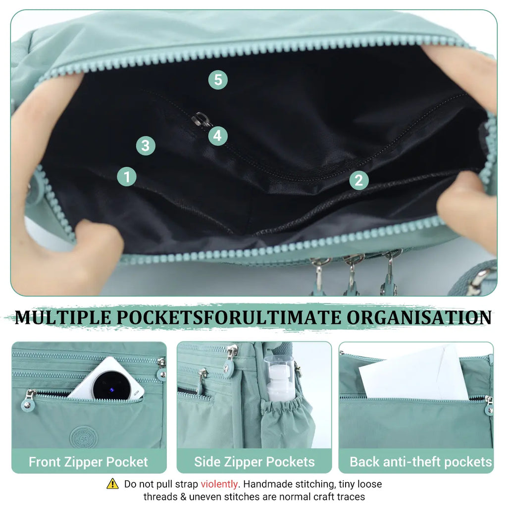 Nylon Fabric Crossbody Bag, Anti-Theftwomen'S Shoulder Bag, Multi-Layer Pocket Wallet, Solid Color Nylon Fanny Pack, Daily Commuting Nylon Bum Bag,Perfect for Mother'S Day & Valentine'S Day Gifts