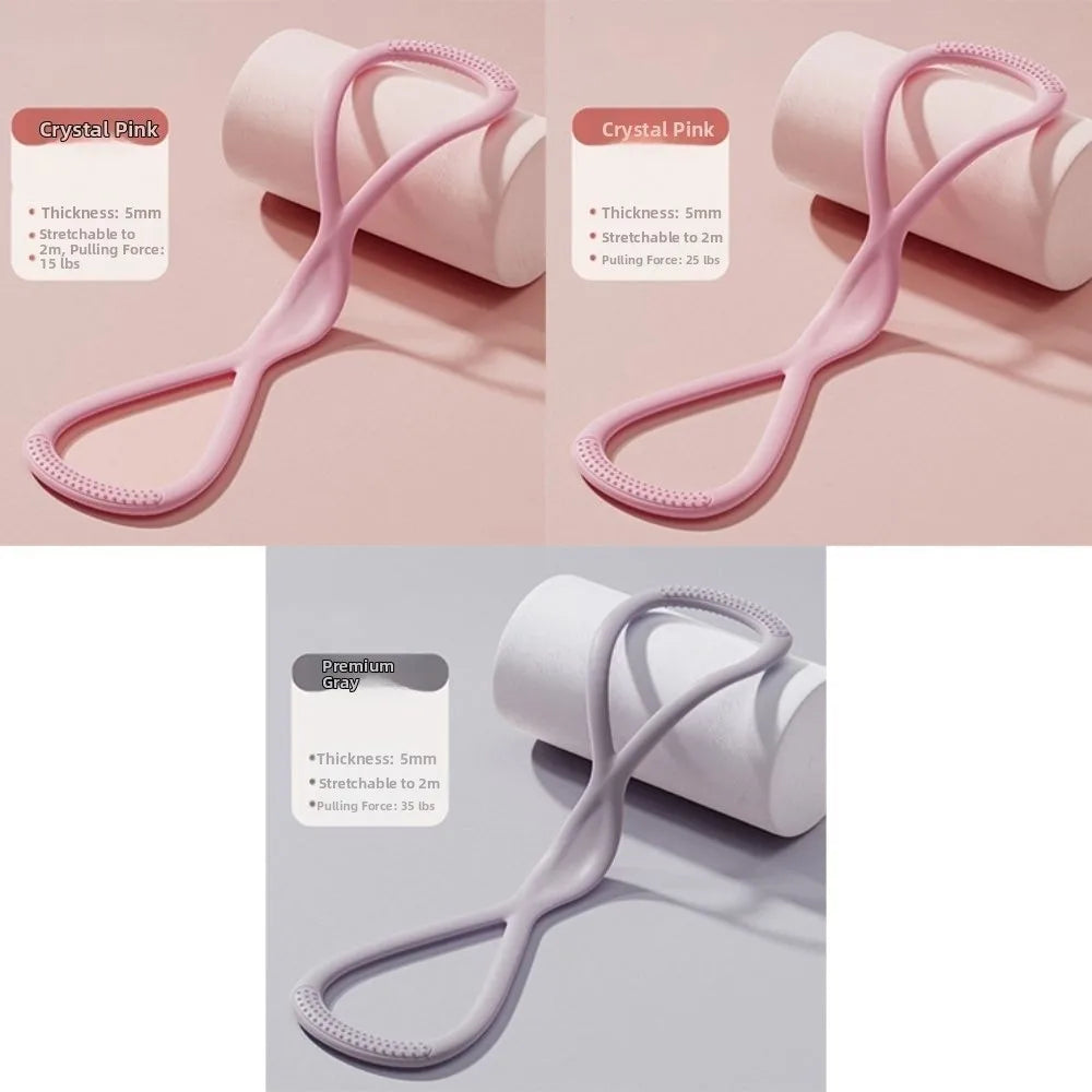 Figure 8 Yoga Resistance Band Soft Silicone Quick Rebound Exercise Band 15/25/35 LB Fitness Resistance Band