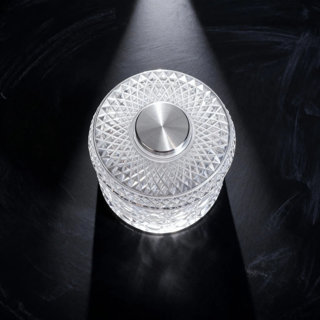 Summerwins【Vorhore】Luxury 360° Spinning Crystal Glass – Star-Cut Stress Relief Whiskey & Wine Glass, Elegant European Barware Gift，Rotating Glass Cup Spinning Glass Cup