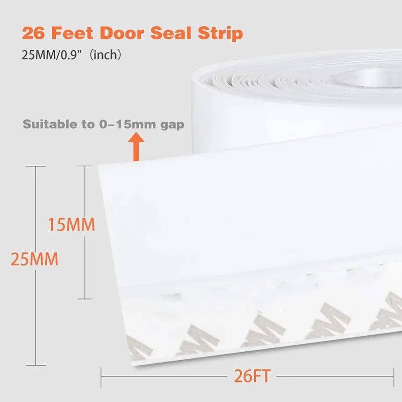 5Meters Door Bottom Seal Strip Window Self Adhesive Silicone Rubber Seal Weathering Strip Door Sealing Bar Window Sealing Tape