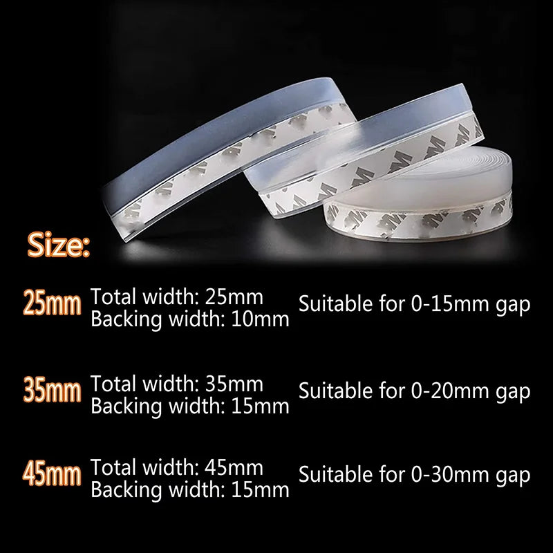 5Meters Door Bottom Seal Strip Window Self Adhesive Silicone Rubber Seal Weathering Strip Door Sealing Bar Window Sealing Tape