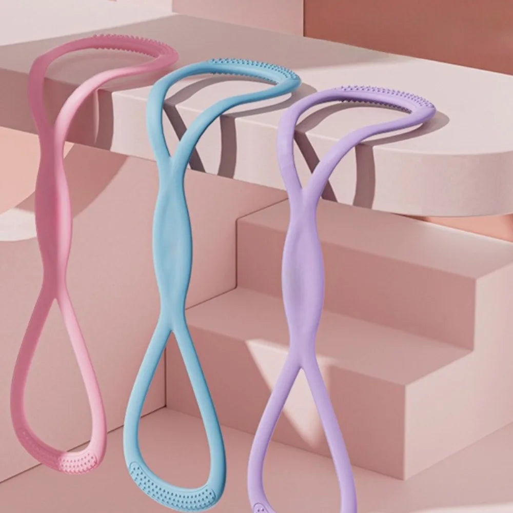 Figure 8 Yoga Resistance Band Soft Silicone Quick Rebound Exercise Band 15/25/35 LB Fitness Resistance Band