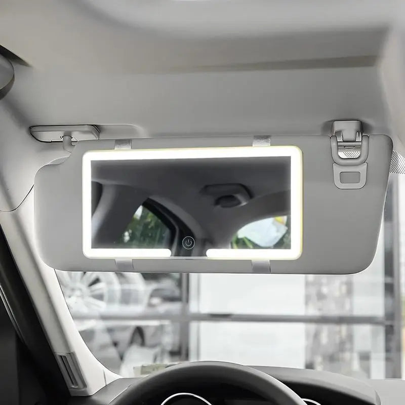LED Car Sun Visor Mirror Led Light, Touch-Control Dimmable Rechargeable Car Interior Mirror, Led Lights for Car Auto Accessory #GLOBAL PICKS