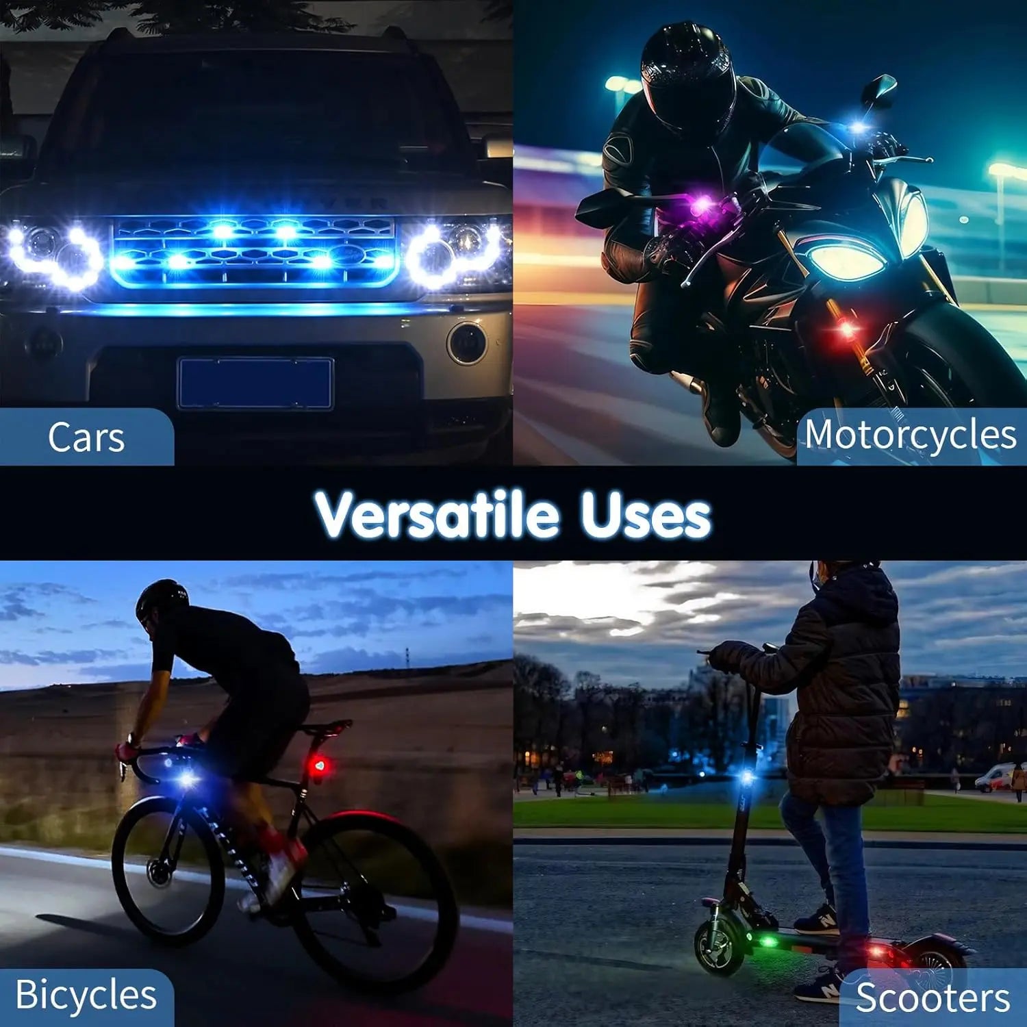 RGB Led Aircraft Strobe Light Remote Wireless Motorcycle Flash Light Warning Lights for Bike Car Multifunctional