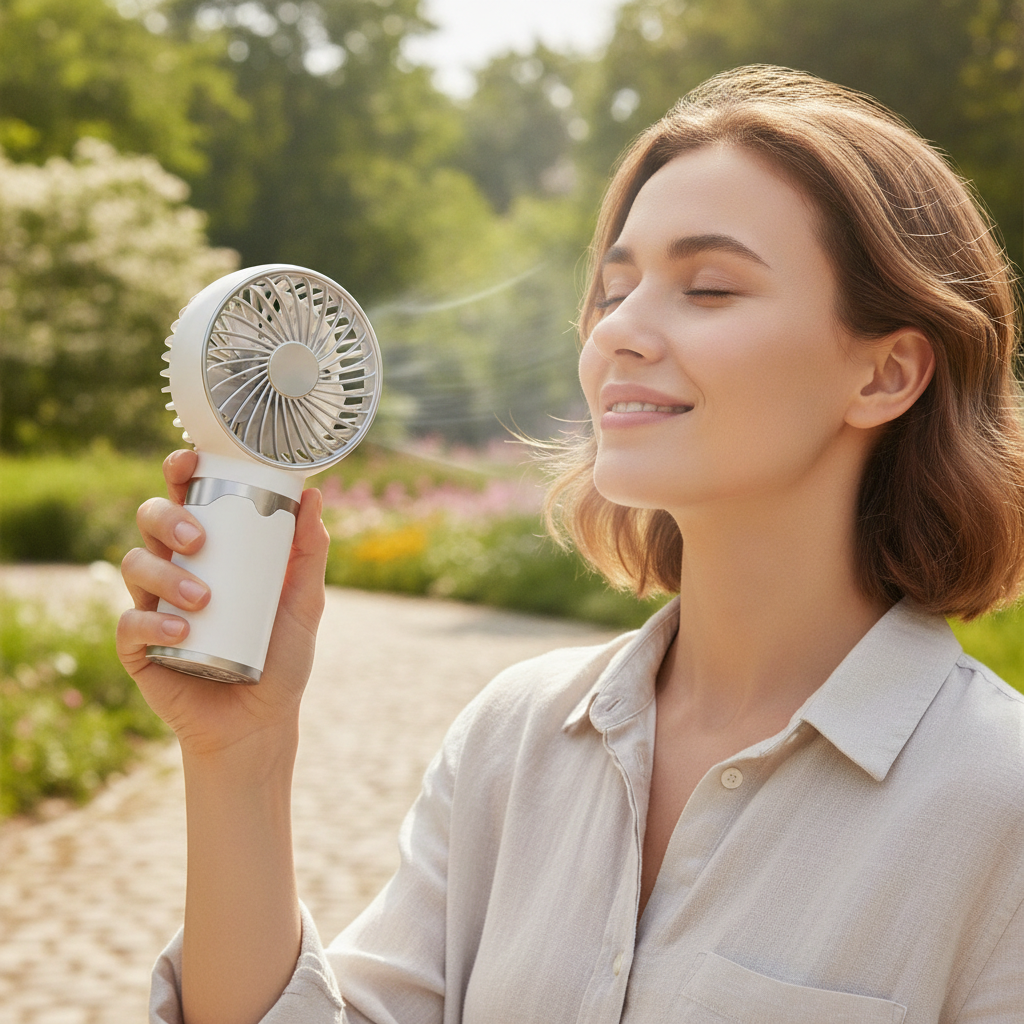 Handheld Turbo Fan — Portable, Rechargeable, Cordless, Personal, Mini, Quiet