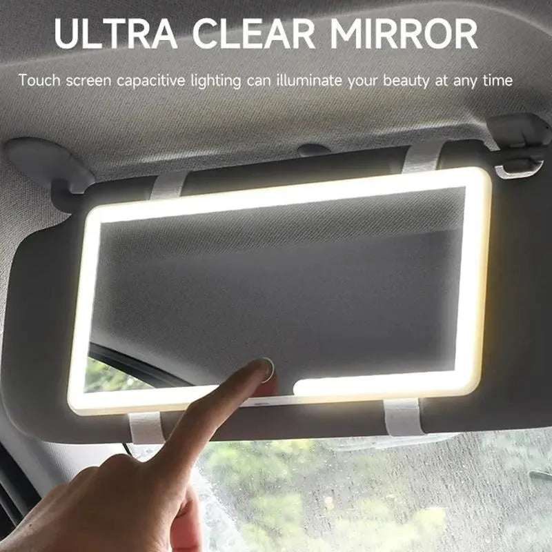 LED Car Sun Visor Mirror Led Light, Touch-Control Dimmable Rechargeable Car Interior Mirror, Led Lights for Car Auto Accessory #GLOBAL PICKS