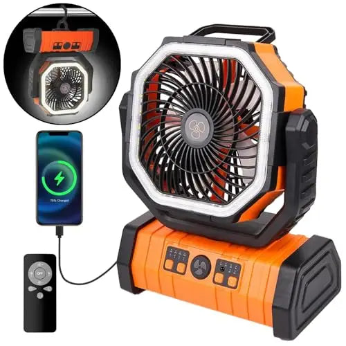 Camping Fan — Portable & Rechargeable, LED Lantern, Tent Light, USB Powered, Outdoor Gear