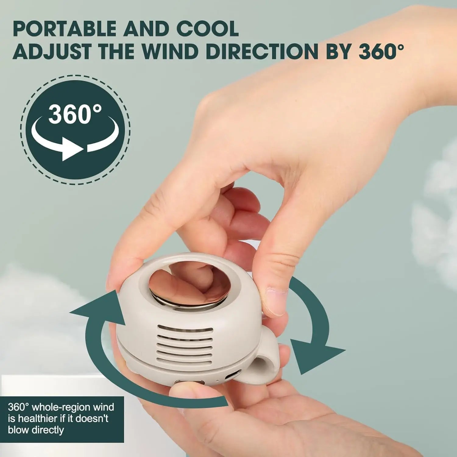 Mini Bladeless Fan — Personal & Portable, USB Powered, Quiet Operation, Desk Fan, Compact Design