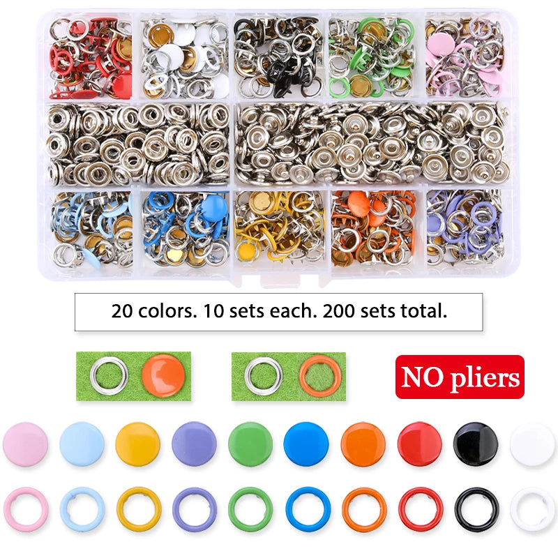 Snap Button Pliers Kit — 100pcs, Durable, Heavy-Duty, DIY, Crafting