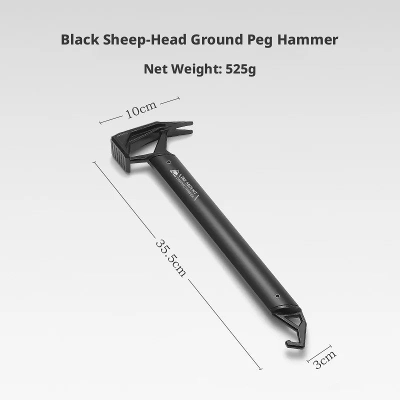 Camping Hammer — Multi-Tool, Portable, Steel, Durable, Lightweight, Tent Stake Puller