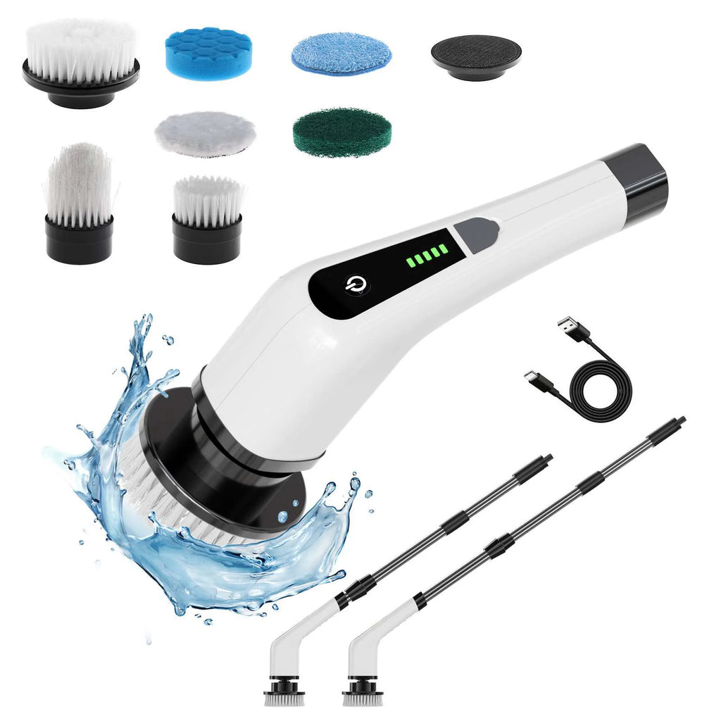 Electric Spin Scrubber — Cordless Power, Extendable, Rechargeable, Waterproof, Ergonomic, Multi-purpose