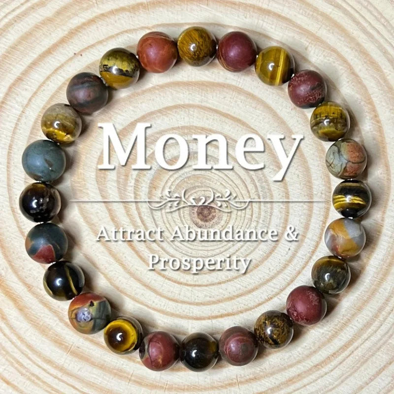 Money Manifest Crystal Bead Bracelet — Abundance, Prosperity, Wealth, Healing, Protection, Chakra Balancing