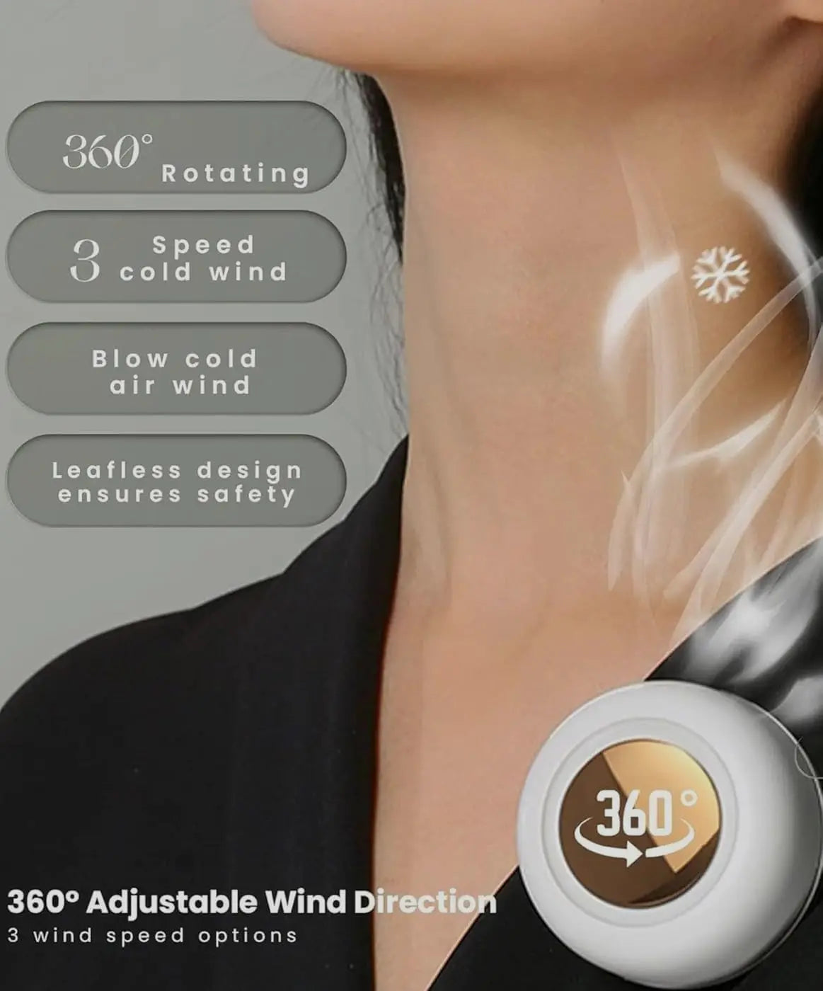 Mini Bladeless Fan — Personal & Portable, USB Powered, Quiet Operation, Desk Fan, Compact Design