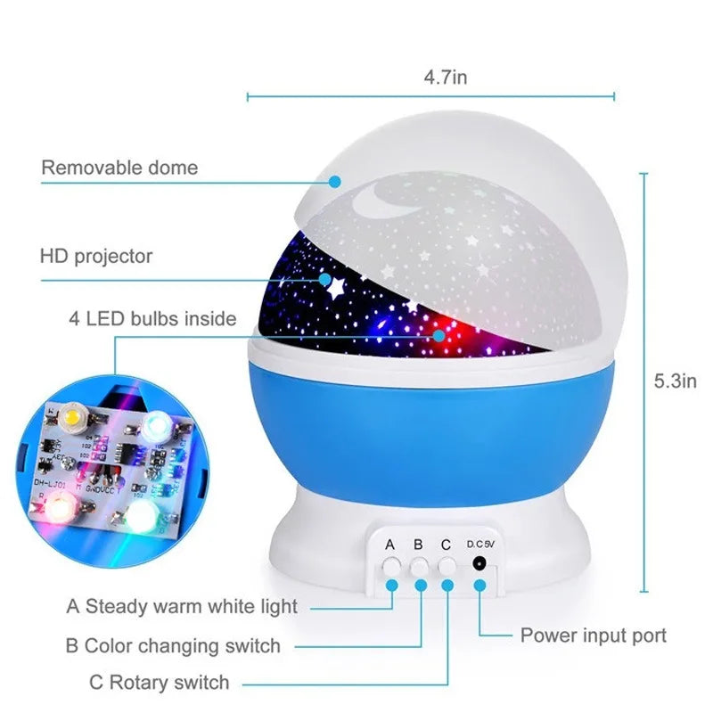 Galaxy Projector — Starry Sky, Nebula Cloud, Ocean Wave, Remote Control, Timer Function