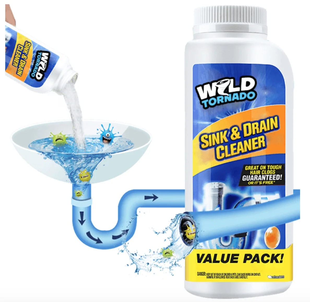 Drain Clog Remover — Heavy Duty, Fast Acting, Septic Safe, Odor Eliminating, Kitchen, Bathroom