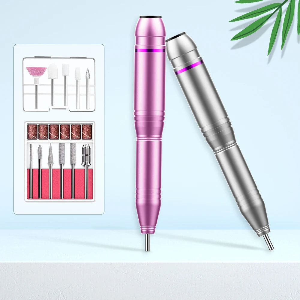 Electric Nail Drill — Cordless, Rechargeable, Portable, Professional, Quiet, Low Vibration
