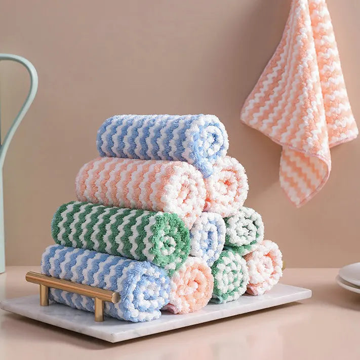 Microfiber Cleaning Cloths — 10 Pack, Ultra Soft, Streak-Free, Absorbent, Reusable, Lint-Free