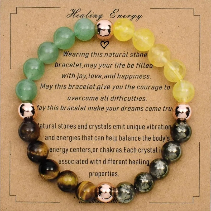 Money Manifest Crystal Bead Bracelet — Abundance, Prosperity, Wealth, Healing, Protection, Chakra Balancing