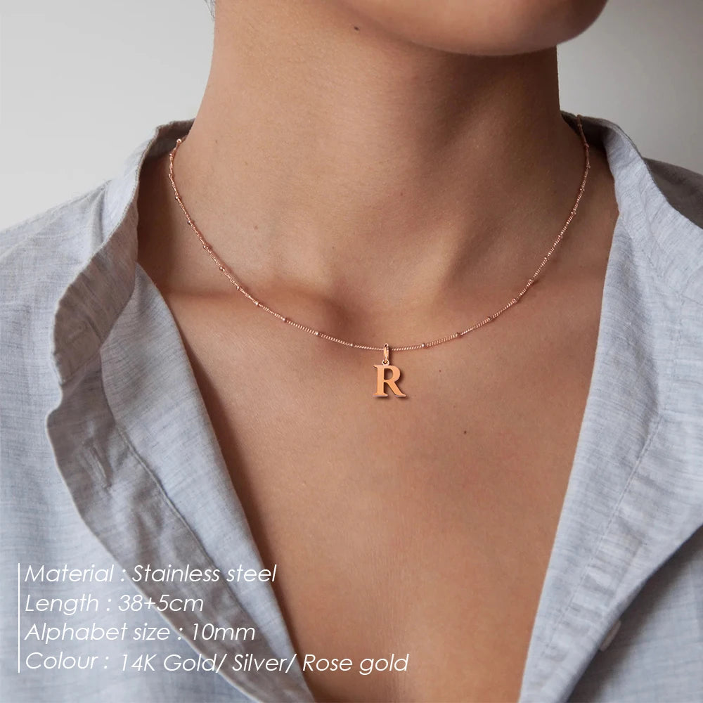 Initial Necklace — Dainty Gold, Personalized, Custom, Delicate, Minimalist