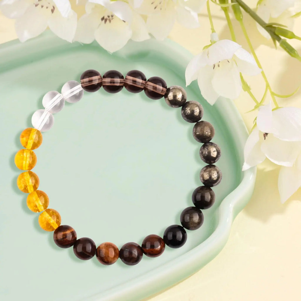 Money Manifest Crystal Bead Bracelet — Abundance, Prosperity, Wealth, Healing, Protection, Chakra Balancing