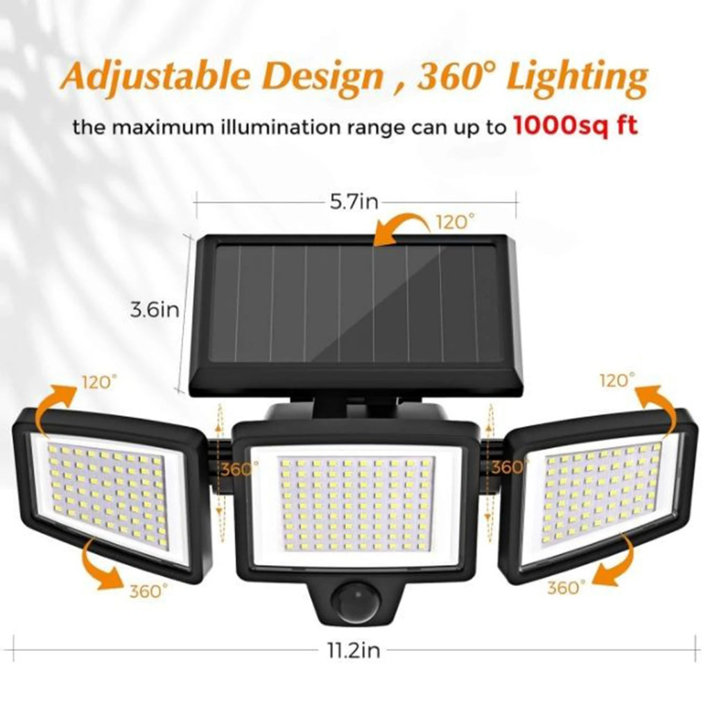 Solar Motion Security Floodlight — Outdoor, Wireless, Waterproof, Bright, Easy Install
