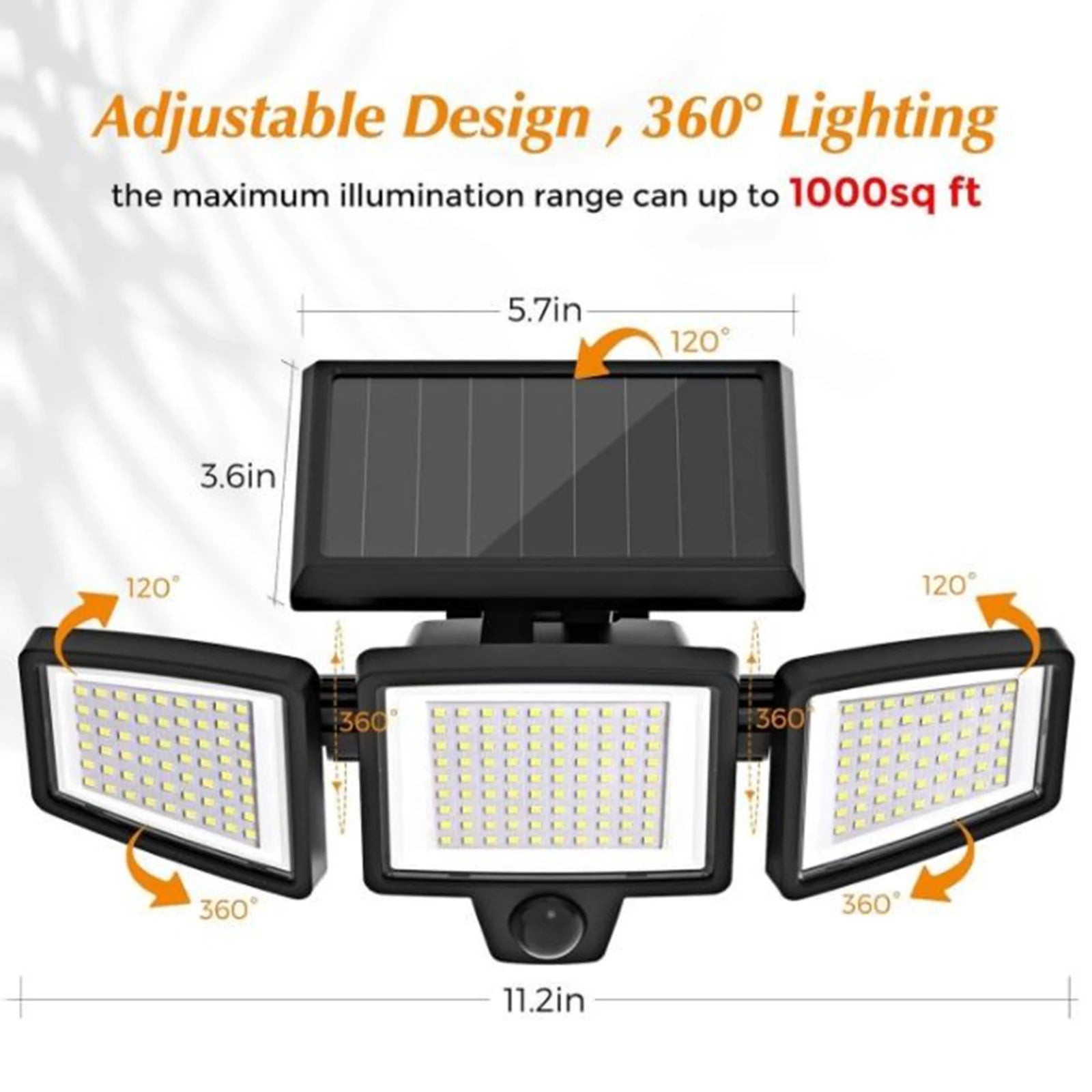 Solar Motion Security Floodlight — Outdoor, Wireless, Waterproof, Bright, Easy Install