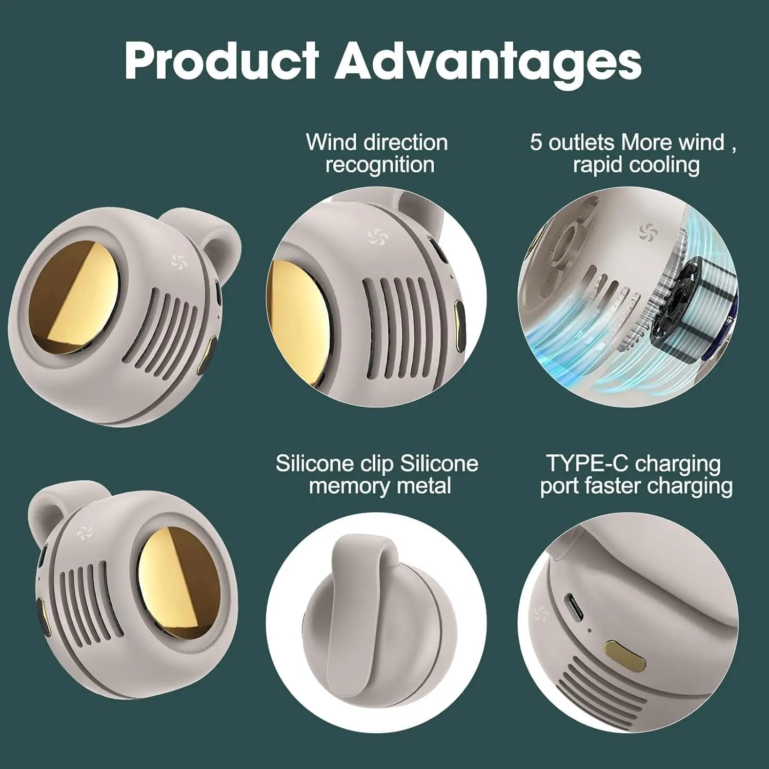 Mini Bladeless Fan — Personal & Portable, USB Powered, Quiet Operation, Desk Fan, Compact Design
