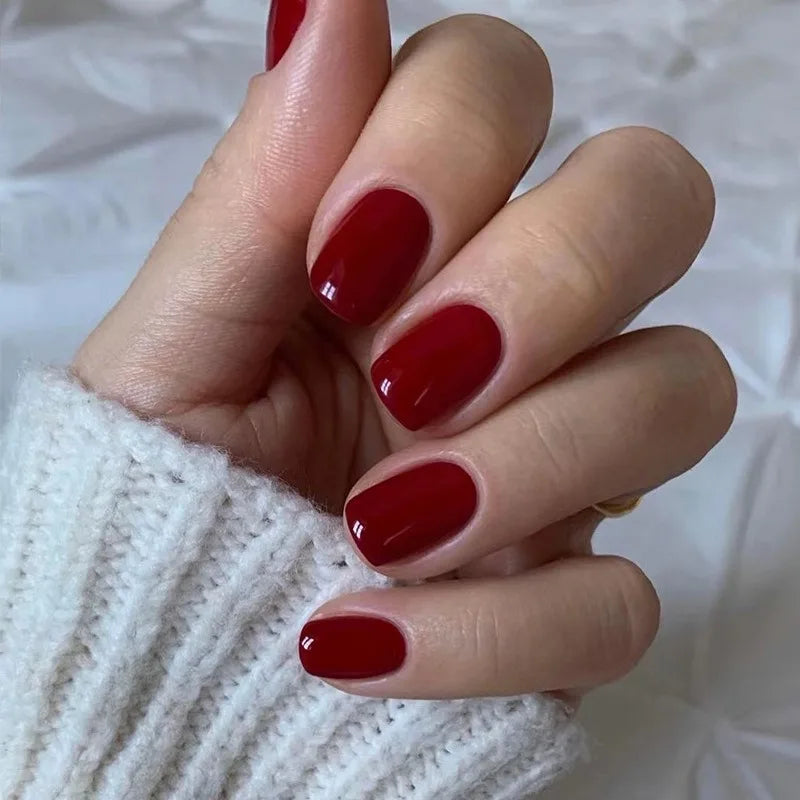 Almond Press-On Nails — Ultra-Short, Natural Finish, Reusable, Easy Application, Durable, Chip-Resistant
