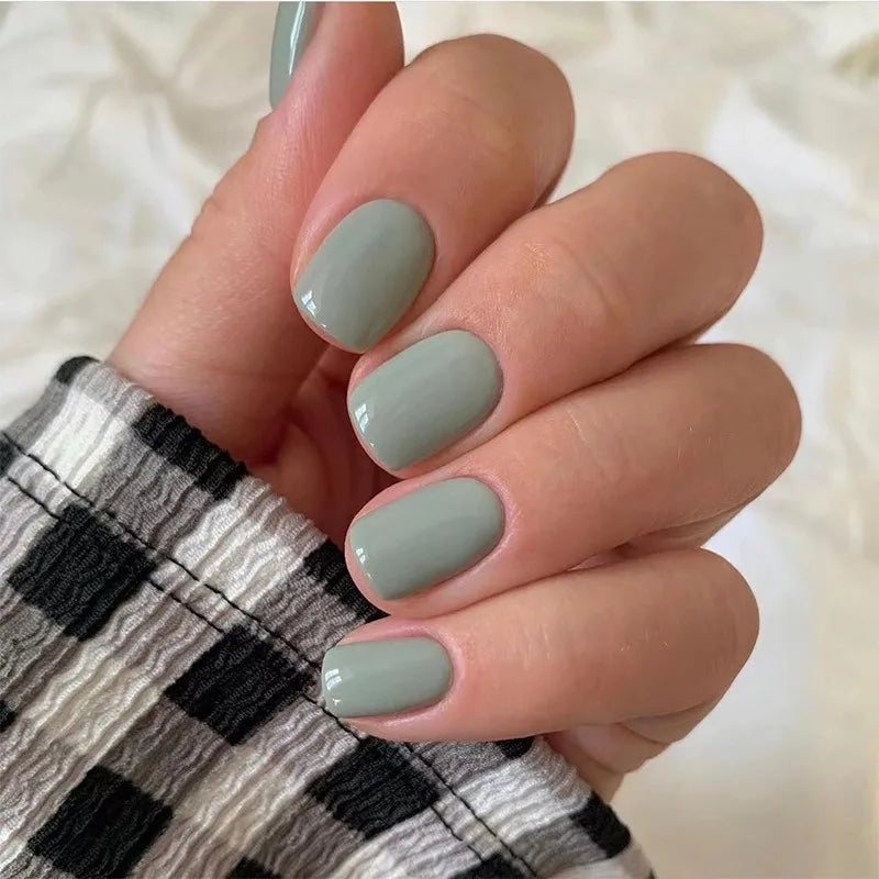 Almond Press-On Nails — Ultra-Short, Natural Finish, Reusable, Easy Application, Durable, Chip-Resistant
