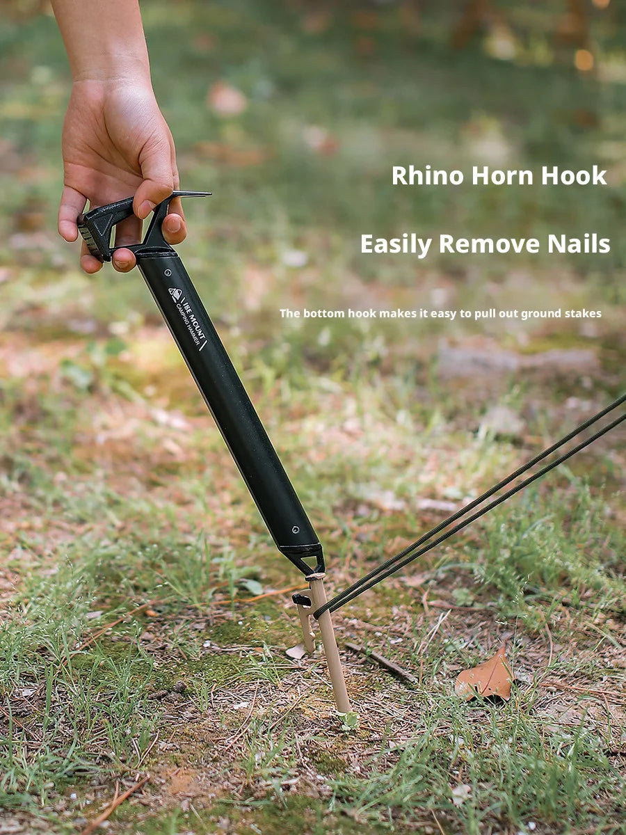 Camping Hammer — Multi-Tool, Portable, Steel, Durable, Lightweight, Tent Stake Puller