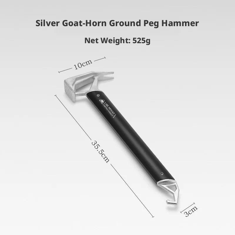Camping Hammer — Multi-Tool, Portable, Steel, Durable, Lightweight, Tent Stake Puller