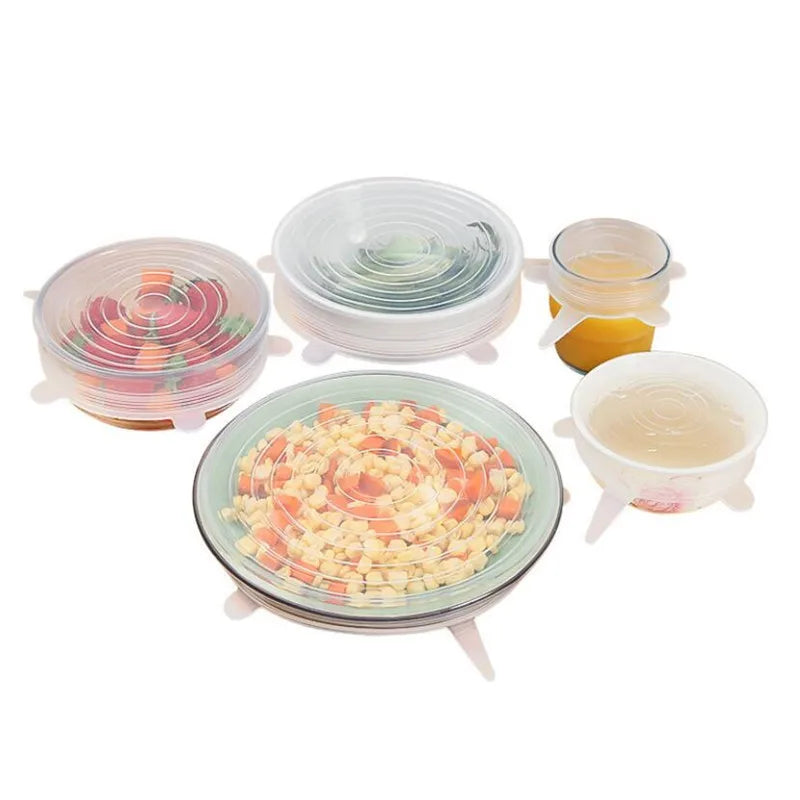 Reusable Silicone Stretch Lids - Airtight Bowl & Container Covers, Replaces Plastic Wrap, Dishwasher & Freezer Safe