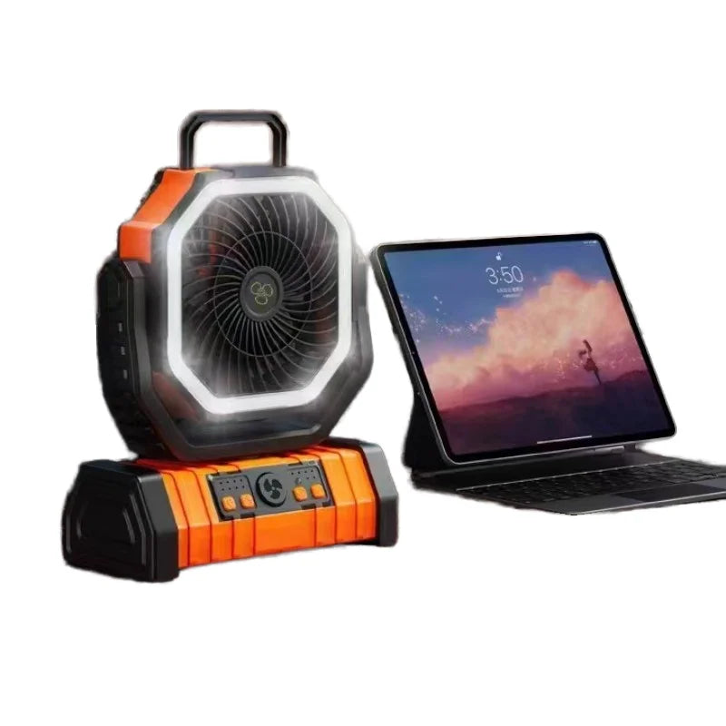 Camping Fan — Portable & Rechargeable, LED Lantern, Tent Light, USB Powered, Outdoor Gear