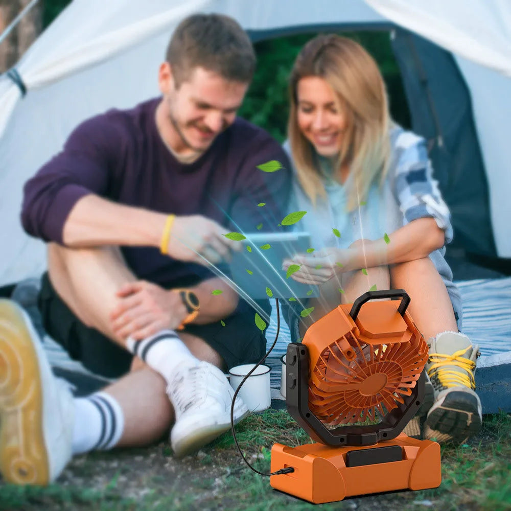 Camping Fan — Portable & Rechargeable, LED Lantern, Tent Light, USB Powered, Outdoor Gear