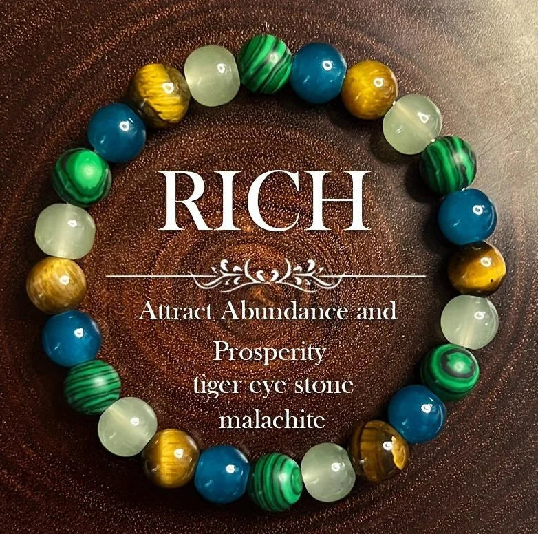 Money Manifest Crystal Bead Bracelet — Abundance, Prosperity, Wealth, Healing, Protection, Chakra Balancing
