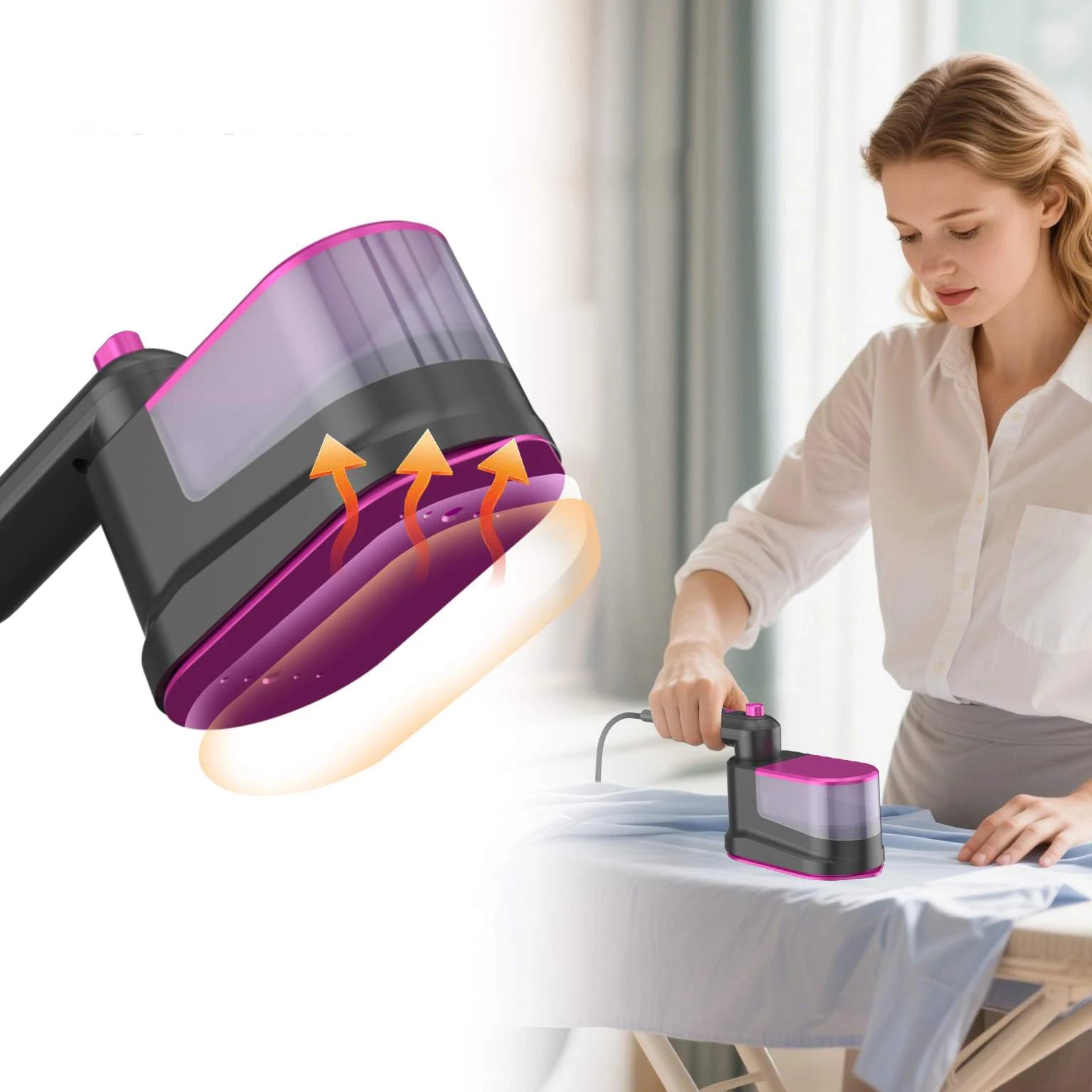 Garment Steamer — Portable, Handheld, Fast Heating, Wrinkle Remover, Travel-Friendly, Compact Design