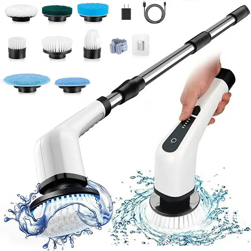 Electric Spin Scrubber — Cordless Power, Extendable, Rechargeable, Waterproof, Ergonomic, Multi-purpose