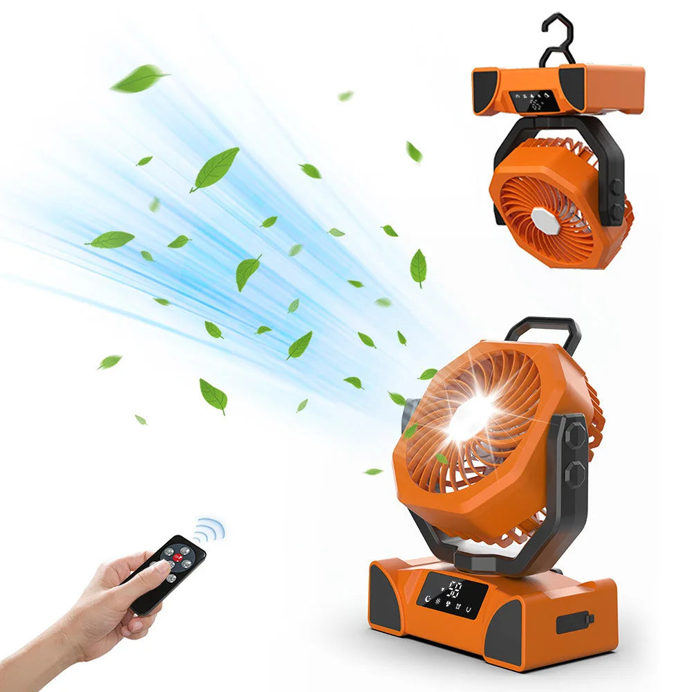 Camping Fan — Portable & Rechargeable, LED Lantern, Tent Light, USB Powered, Outdoor Gear