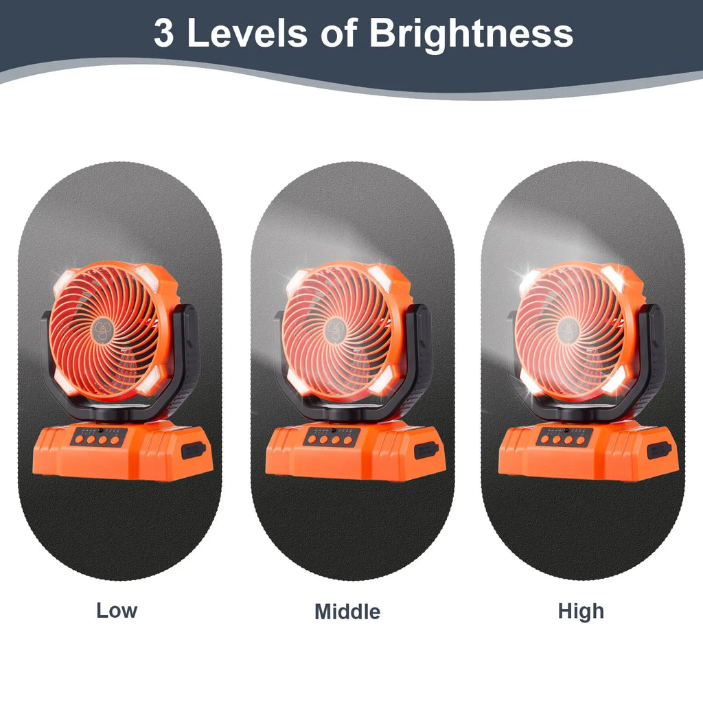 Camping Fan — Portable & Rechargeable, LED Lantern, Tent Light, USB Powered, Outdoor Gear