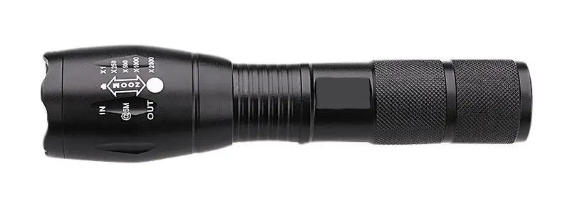 Adjustable Zoom Tactical Flashlight — Rechargeable, Waterproof, Durable, Portable, Bright, Compact