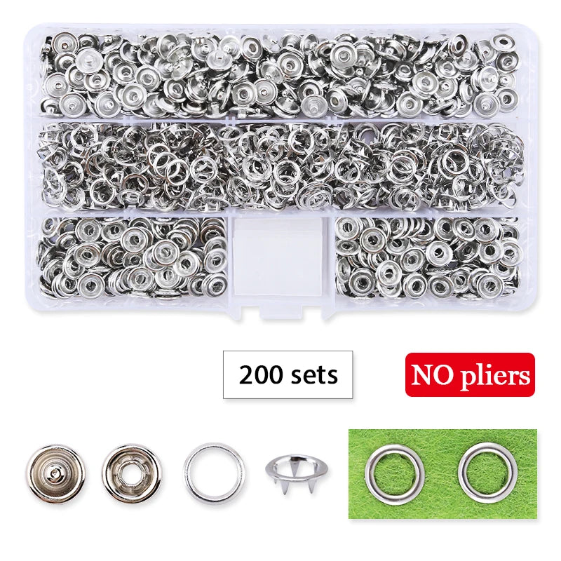 Snap Button Pliers Kit — 100pcs, Durable, Heavy-Duty, DIY, Crafting