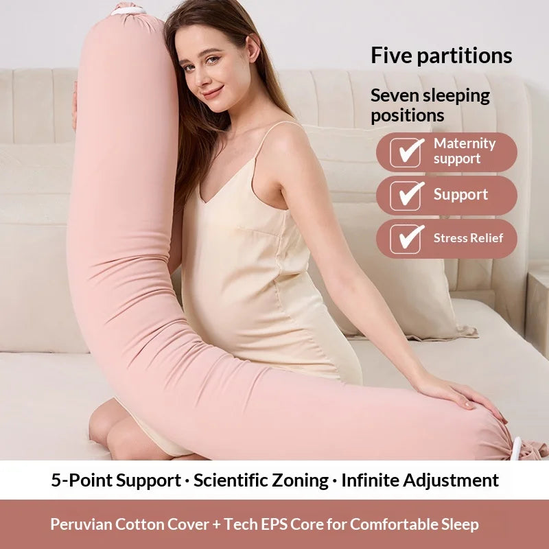 Full-Body Support Pillow — Extra Long, Ergonomic, Pregnancy, Maternity, Side Sleeper, Back Pain Relief