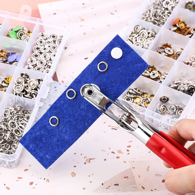 Snap Button Pliers Kit — 100pcs, Durable, Heavy-Duty, DIY, Crafting