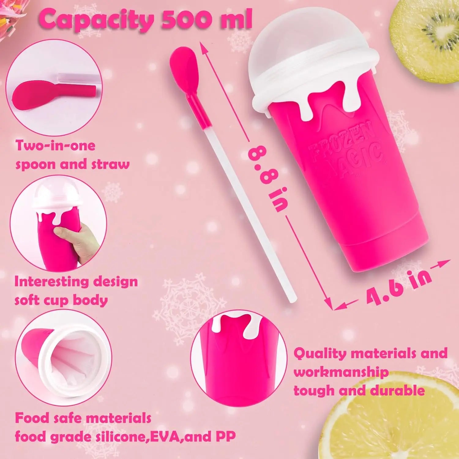 Slushy Cup — Quick Freeze, Easy Clean, Reusable, Portable, Kids-Friendly, Summer Essential