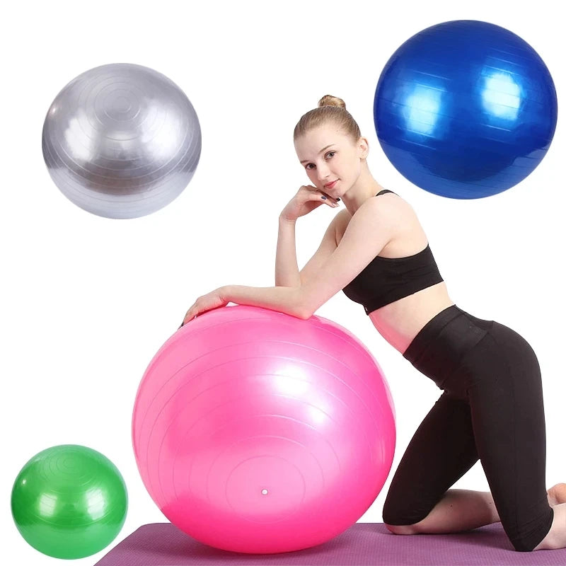 55cm Anti-Burst Yoga Exercise Ball with Pump - Stability Swiss Ball for Pilates, Core Training, Posture, Home Office Chair