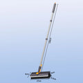 Floor Scrub Brush — 3-in-1, Long Handle, Stiff Bristle, Squeegee, Bathtub Cleaning
