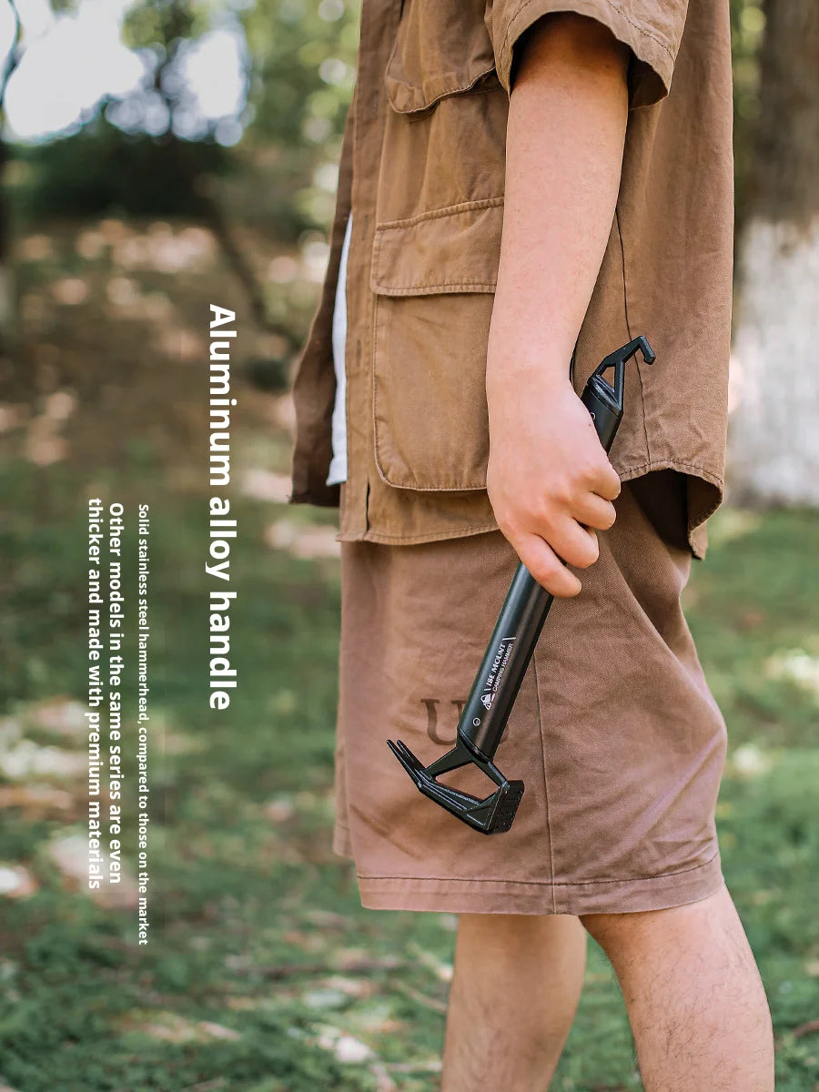 Camping Hammer — Multi-Tool, Portable, Steel, Durable, Lightweight, Tent Stake Puller