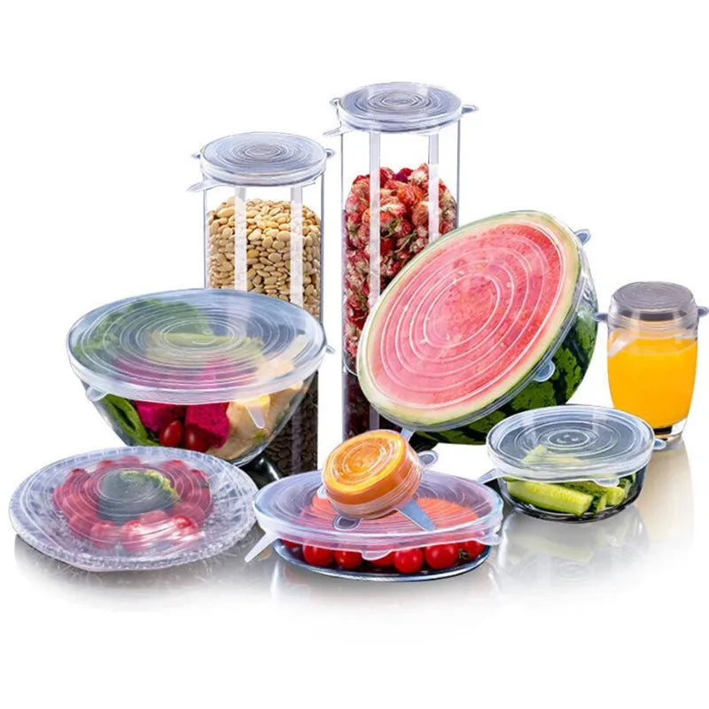 Reusable Silicone Stretch Lids - Airtight Bowl & Container Covers, Replaces Plastic Wrap, Dishwasher & Freezer Safe