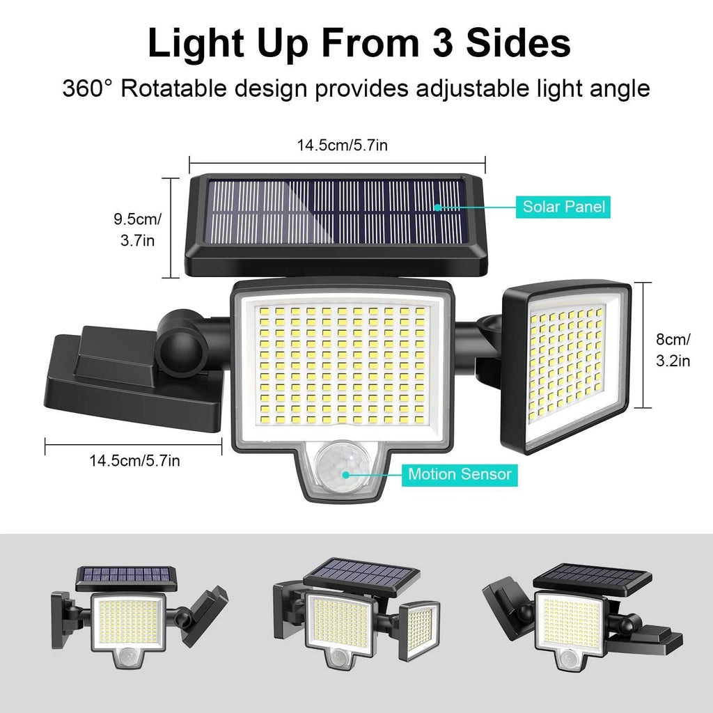 Solar Motion Security Floodlight — Outdoor, Wireless, Waterproof, Bright, Easy Install